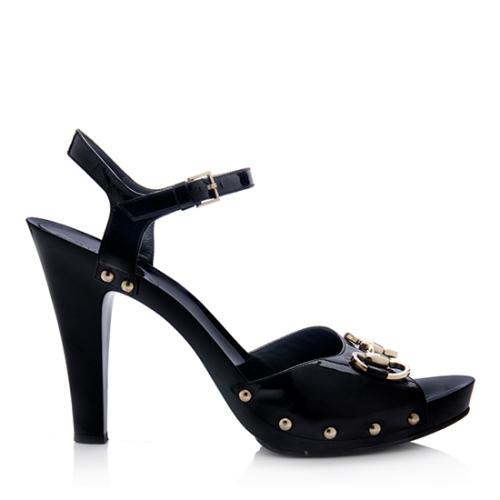 Gucci Patent Leather Horsebit Sandals - Size 9.5 / 39.5