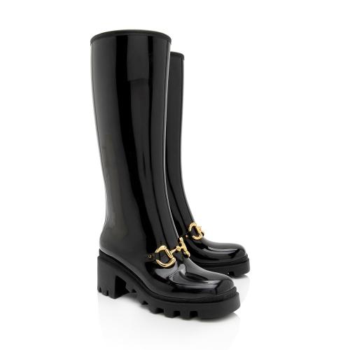 Gucci Rubber Horsebit Tall Boots - Size 7 / 37, Gucci Shoes