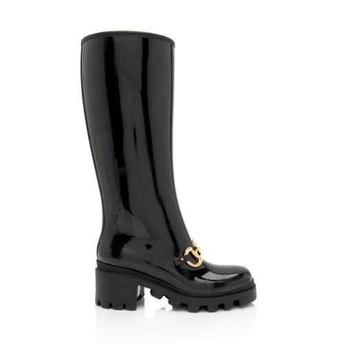Gucci Rubber Horsebit Tall Boots - Size 7 / 37