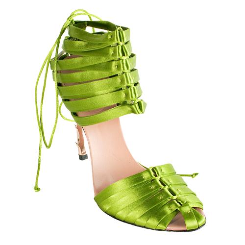 Gucci Tom Ford Satin Crocodile Strappy Sandals - Size 7.5 / 37.5