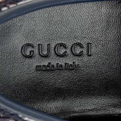 Gucci Tweed Check Horsebit Jordaan Loafers - Size 7 / 37