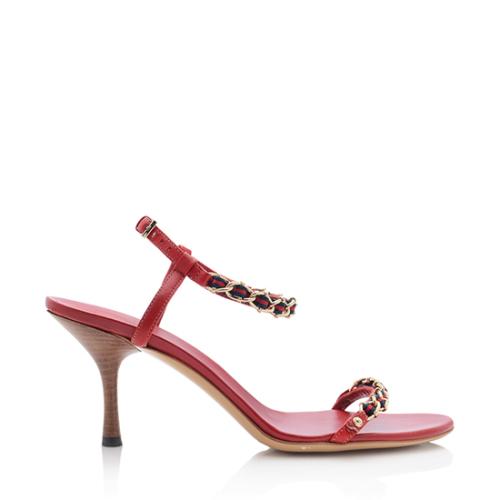 Gucci Web Chain Strap Sandals - Size 7.5 / 37.5