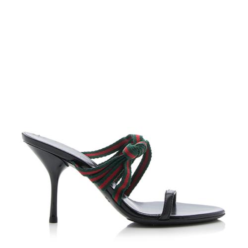 Gucci Web Knot Sandals - Size 7 / 37