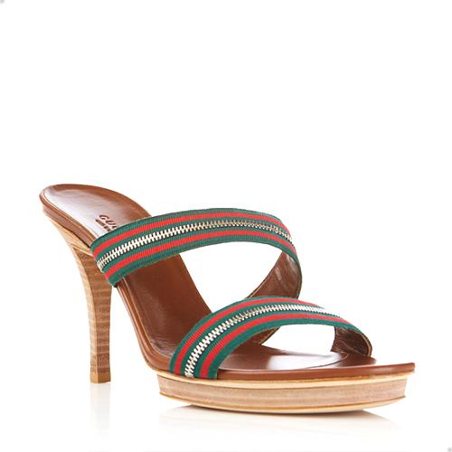 Gucci Zip Web Sandals - Size 9 / 39