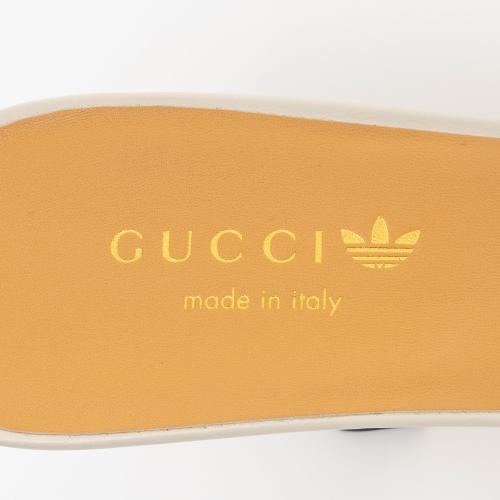 Gucci x Adidas Leather GG Slide Sandals - Size 8.5 / 38.5