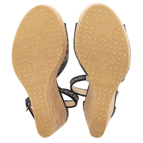 Jimmy Choo Cork Pela Wedge Sandals - Size 8.5 / 38.5
