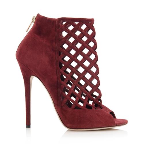 Jimmy Choo Drift Suede Cage Booties - Size 9 / 39