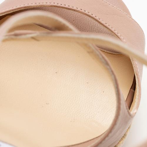 Jimmy Choo Leather Dakota Wedge Sandals - Size 8.5 / 38.5