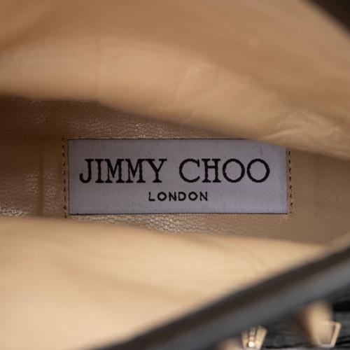 Jimmy Choo Leather Studded Dash Biker Boots - Size 7 / 37