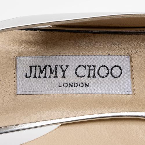Jimmy Choo Metallic Leather Clue Platform Slingback Pumps - Size 10 / 40