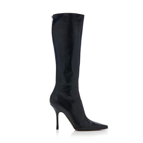 Jimmy Choo Leather Mid-Calf Boots - Size 9.5 / 39.5