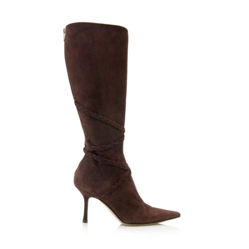 Jimmy Choo Suede Knee High Boots - Size 8 / 38