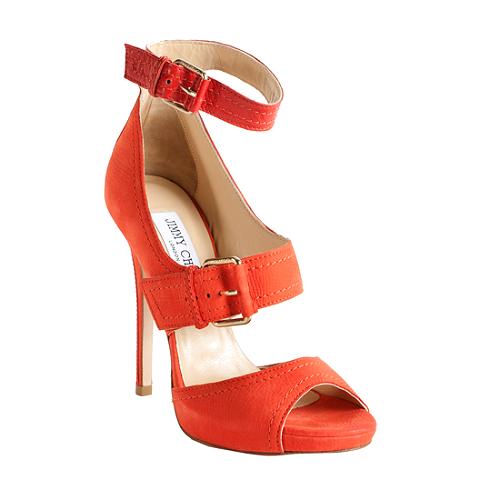 Jimmy Choo Suede Letitia Buckle Sandals - Size 8 / 38
