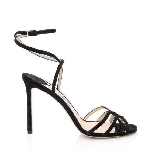 Jimmy Choo Suede Mimi Strappy Sandals - Size 10 / 40