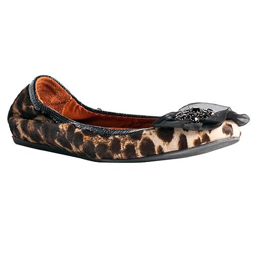 Lanvin Leopard Print Calf Hair Brooch Ballet Flats - Size 9.5 / 39.5