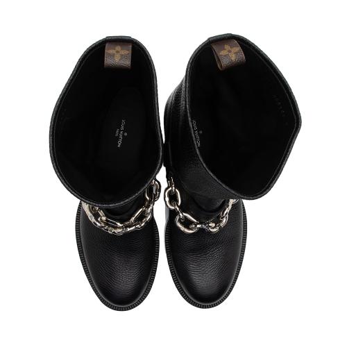 Louis Vuitton Calfskin Chain Outlaw Boots - Size 9.5 / 39.5