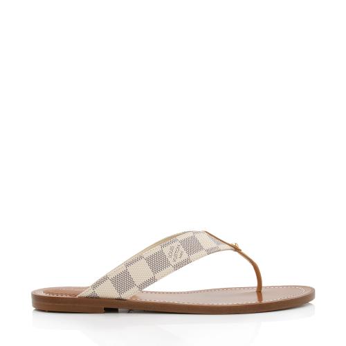 Louis Vuitton Damier Azur Canvas T-Strap Flat Sandals Size 8.5/39 - Yoogi's  Closet