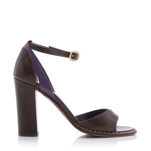 Louis Vuitton Leather Ankle Wrap Sandals - Size 7 / 37