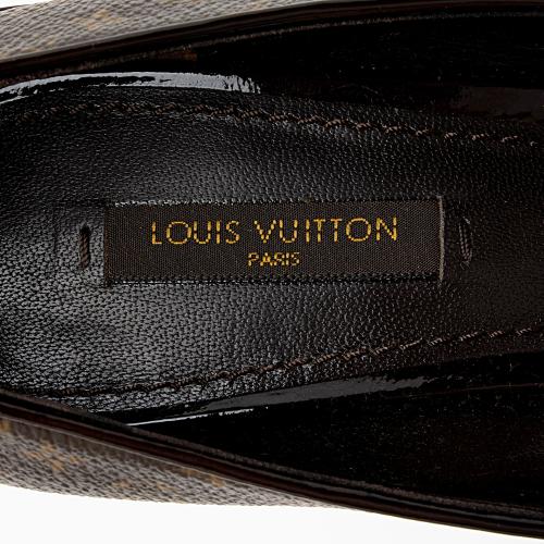 Louis Vuitton Monogram Canvas Cork Rivoli Peep Toe Platform Pumps - Size 8 / 38