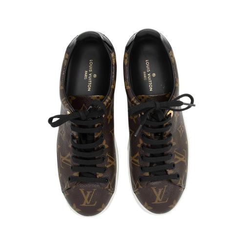 Louis Vuitton Monogram Canvas Patent Leather Front Row Sneakers - Size 8 / 38