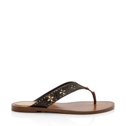 Louis Vuitton Monogram Canvas Sunny Flat Thong Sandals - Size 7 / 37