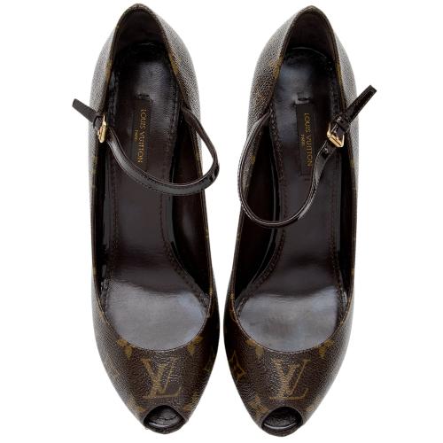 Louis Vuitton Monogram Canvas Vanity Peep Toe Pumps - Size 8.5 / 38.5