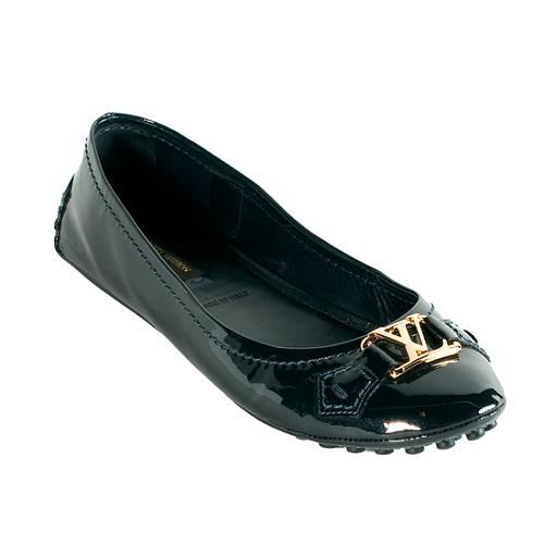 Louis Vuitton Black Patent Leather Oxford Ballet Flats Size 36.5