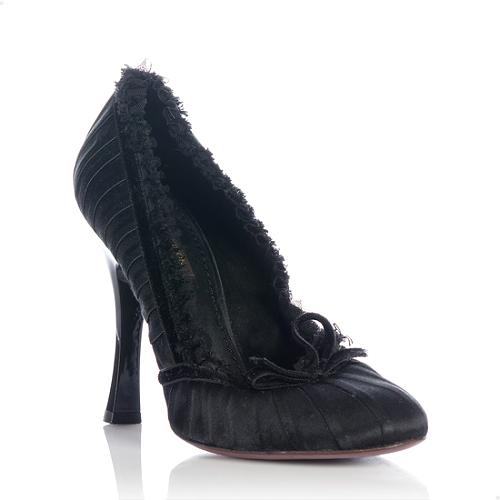 Louis Vuitton Satin Balmoral Bow Heels Pumps - Size 7.5 / 37