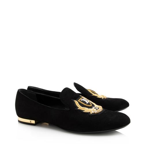 Louis Vuitton Black velvet men shoes Sz 8.5