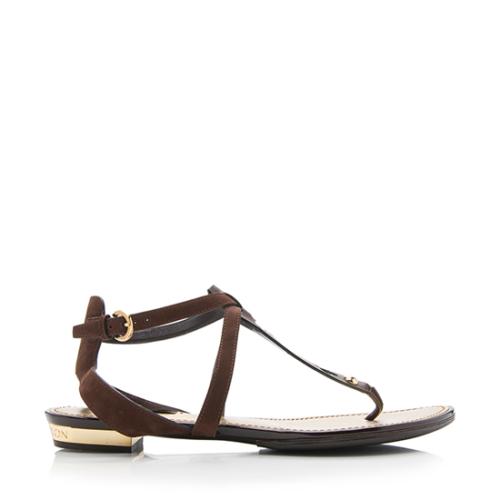 Louis Vuitton Suede Leather Cutout Serpentine F1 Sandals - Size 8.5 / 38.5