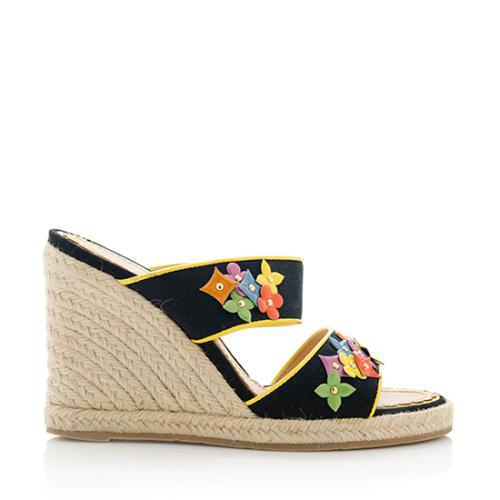 Louis Vuitton Vernis Fleur Espadrille Sandals - Size 7.5 / 37.5