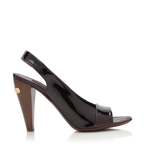 Louis Vuitton Vernis Pivoine Slingback Sandals - Size 8 / 38