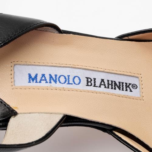 Manolo Blahnik Leather Carolyne Slingback Pumps - Size 8 / 38