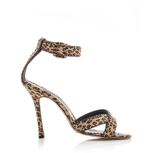 Manolo Blahnik Leopard Print Sandals - Size 8.5 / 38.5