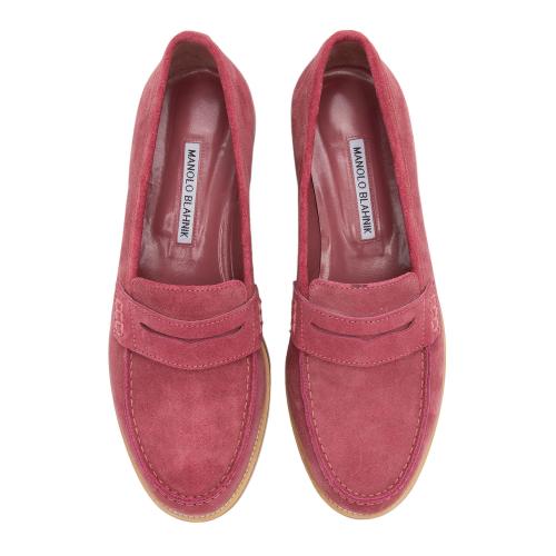 Manolo Blahnik Suede Penny Loafers - Size 8 / 38