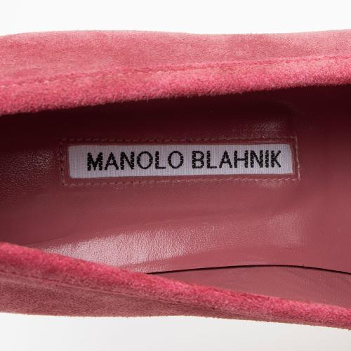 Manolo Blahnik Suede Penny Loafers - Size 8 / 38