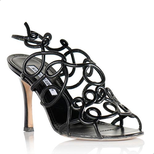 Manolo Blahnik Swirly Sandals - Size 6.5 / 36.5 