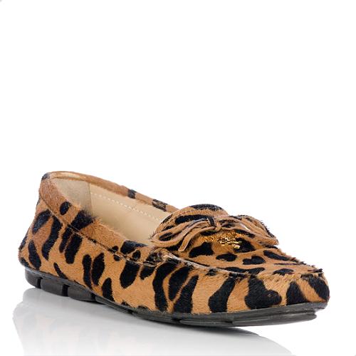 Prada Classic Leopard Driving Loafers - Size 8 / 38