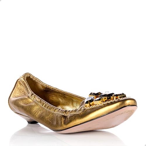 Prada Jeweled Kitten Heel Pumps - Size 9.5 / 39.5