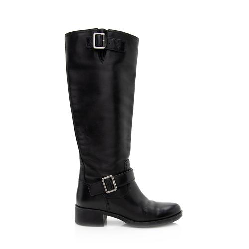 Prada Leather Buckle Boots - Size  5.5 / 35.5