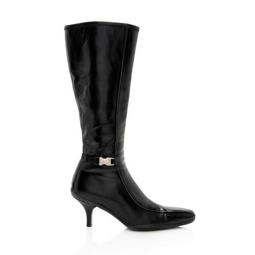 Prada Leather Buckle Boots - Size 6 / 36
