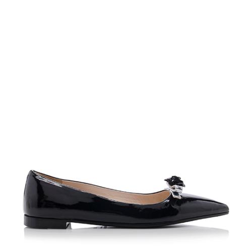 Prada Patent Leather Pointed Toe Flats - Size 7.5 / 37.5