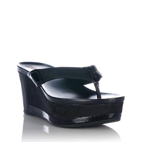 Prada Sport Nylon and Patent Leather Wedges - Size 10.5 / 40.5