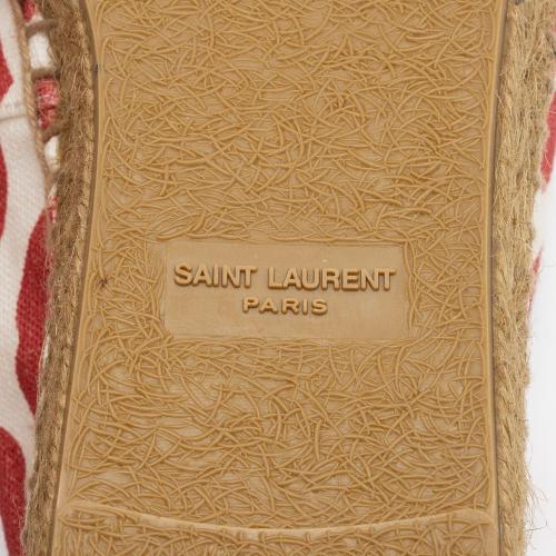Saint Laurent Canvas Lip Print Espadrilles - Size 8.5 / 38.5