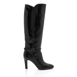 Saint Laurent Leather Jane 90 Knee High Boots - Size 9.5 / 39.5