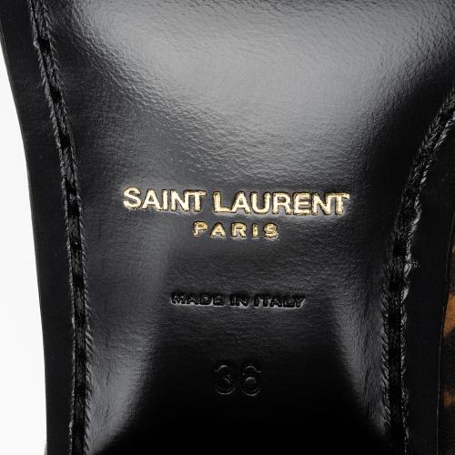Saint Laurent Suede Leopard Print Vassili Boots - Size 6 / 36