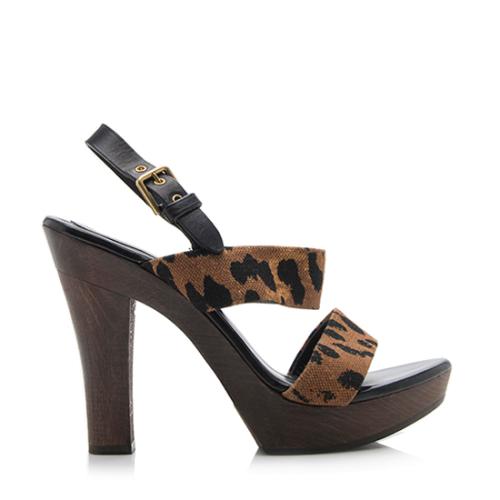 Saint Laurent Wood Arusha Sandals - Size 8 / 38