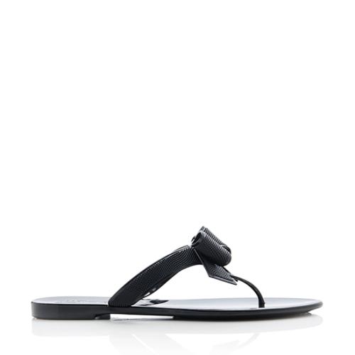 Salvatore Ferragamo Bali Bow Jelly Thong Sandals - Size 10 / 40