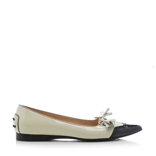 Tods Patent Leather Audrey Tassel Flats - Size 8 / 38
