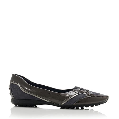 Tods Patent Leather Holiday Flats - Size 8 / 38